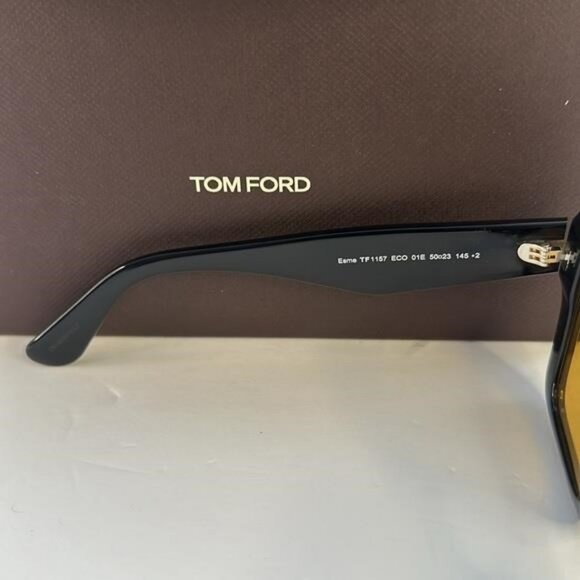 New Authentic Tom Ford Esme FT1157 01E Black Yellow TF1157 - Picture 15 of 16
